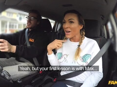 Large-Breasted Gym Bunny Squats On Penis Fake Driving School