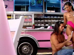 Petite Latina babe gets rammed in this outdoors sex session