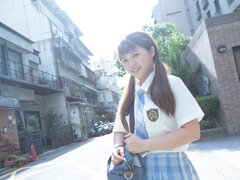 Cute Chinese schoolgirl Wen Ruixin is feeling horny