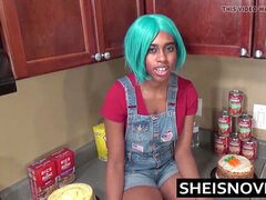 Step brutha talks Young Ebony Step Sister Into Kitchen fuck-a-thon