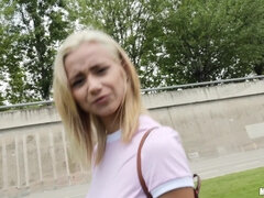 Amatør, Blond, Pikk, Europeisk, Latina, Penger, Utendørs, Synsvinkel