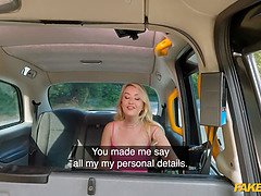 Watch Beautiful blonde babe take on a massive dick in a taxi and get a messy facial