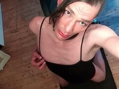 Bondage sadomaso, Tedesca amatoriale, Hardcore, Ragazza con il pisello, Lingerie, Donna con pene, Schiavo, Solo