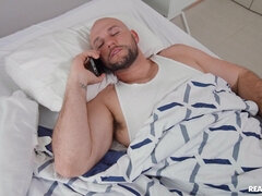 Indica Flower pleasures bald-headed dude in bed