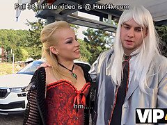 Naughty blonde cuckolds her hubby with a magician who makes him look like a cuckold