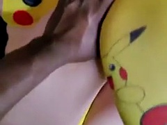 Hot French babe cosplays Pikachu and gets pounded