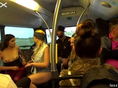 Tattooed Lesbians Fingering Fun On The Bus