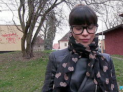 PublicAgent Russian creampied outdoors for cash