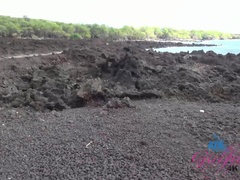 Amatør, Strand, Kjole, Fingring, Blotting, Utendørs, Petite, Offentlig