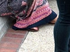 A duo asian bitches showing of feet.
