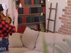 큰 가슴, 흑갈색 머리, 잡힌, 체코인, 레즈비언, 대단히, 오르가슴, 보지