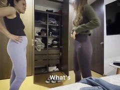 Amateur, Pelea de gatas, Vestidas, Hembra, Gimnasio, Latina, Lesbiana, Spandex