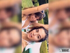 Жопа, За кадром, Белье, Натуральные сиськи, На природе, Тощие, Молоденькие, Сиськи