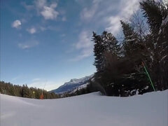teen 18+ Public Flash in Snowboard In Mountain - Flash A La Neige VicAlouqua