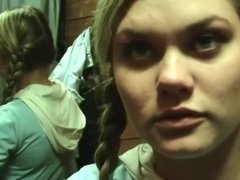 Blondynka, Obciąganie, Chłopak, Masturbacja, Ssanie