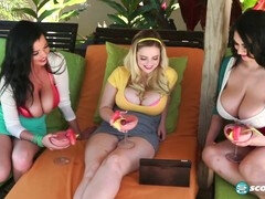 Fun with fruits and lots of boob action featuring Sha Rizel and Codi Vore