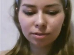 A cunning man persuade a chubby girl in skype