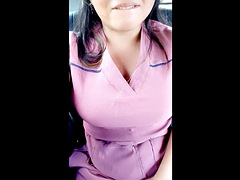 REAL NURSE PORN!! I go to a patients car to care for him at home and a man seduces me by touching my vagina