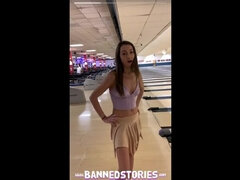 STEP SISTER Lily Adams Fucks POV in Public Bowling Alley