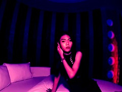 Cute Asian teen ladyboy gives blowjob and gets anal fucked from behind doggy style