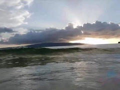 Amateur, Plage, Doigter, Hd, De plein air, Pisser, Pov