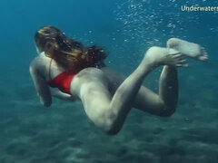 Amateur, Femelle, Hd, Piscine, Solo, Adolescente, Nénés, Sous marin