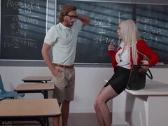 Blonde teacher adores tough pussy-nailing