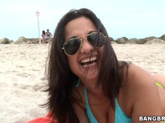 해변, 미인, 흑갈색 머리, 귀여운, 하드코어, Hd, 오르가슴, 보지