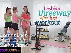 Petite teen Alya Stark gym lesbian threesome with Czech babes