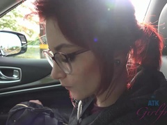 Badrum, Flickvän, Glasögon, Onani, Orgasm, Utomhus, Offentlig, Sprutande