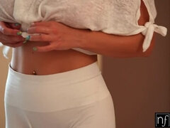 Grosse bite, Gros seins, Brunette brune, Tir de sperme, Queue, Hard, Chatte, Chevaucher