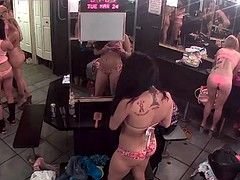 Strippers doing hair and makeup