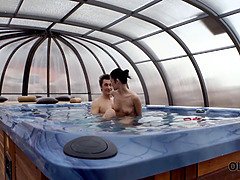 Bikini, Sucer une bite, Papa, Hard, Embrassement, Léchez, Piscine, Chatte