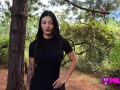 Offering money to sexy girl in the forest in exchange for sex - Salome Gil