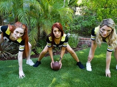 엉덩이, 오랄섹스, 도기스타일, 포섬, 보지, 빨간 머리, 운동, 기차