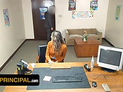 Mandy Rhea's Titplay & Office Closed-door Call with Principal's Office Employee