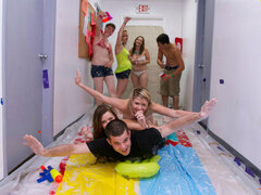 Blond, Kukk suging, Brunette, Europeisk, Gruppe, Hardcore, Pupper