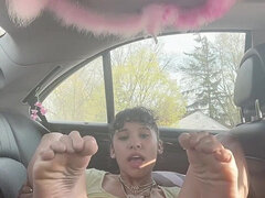 18, Amatör, Bil, Kvinna, Onani, Naken, Liten och nätt, Fitta