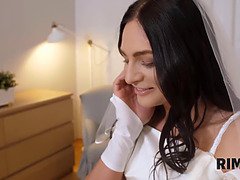 Muscular stud enjoys amazing rimjob from his gorgeous bride