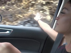 Vriendin, Naakt, Buiten, Gezichtspunt, Openbaar, Kut duiken, Tieten likken, Nat