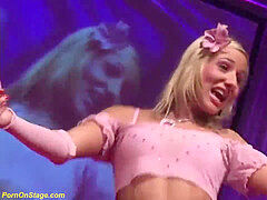 lean teen doll dancing naked on stage