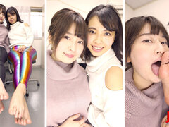 Asiatique, Noire, Fétiche des pieds, Branlette thaïlandaise, Japonaise, Lesbienne, Bureau, Orgasme