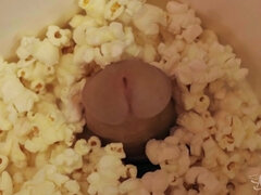 Tranny and sexy brunette babe: Buttering Her Popcorn - Jade Venus
