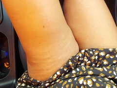 Samochód, Puma, Obciąganie, Obcasy, Dojrzałe, Publiczny, Rumuński, Spódnica