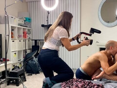Bagved scenerne, Stor røv, Store bryster, Brunette, Hundestilling, Sort, Imellem racer, Mor jeg gerne vil kneppe