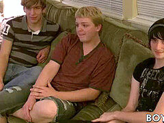 アナル, フェラチオ, 顔射, ゲイ, オナニー, 三人