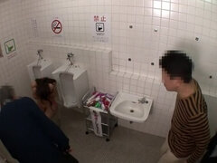 Beauteous Japanese harlot in gangbang in public place