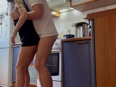 18, 커플, 오쟁이 진 남자, 주부, 보지, 분출, 청소년, 단단한