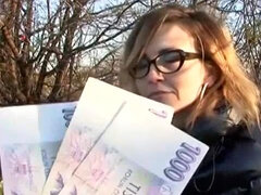 Store pupper, Blond, Kukk suging, Briller, Runke, Milf, Utendørs, Synsvinkel