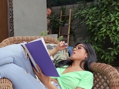 アジア人, フェラチオ, 茶髪の, チン, ハードコア, アウトドア, 馬乗り, 剃毛